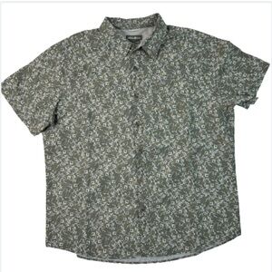 Eddie Bauer Green Floral Button Down Shirt